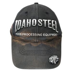 Idaho Steel Strapback Hat Gray One Size Embroidered USA Flag Falcon